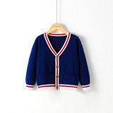 Toddler Girl Knit V Neck Cardigan Sweater