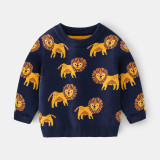 Toddler Boys Prints Lion Knit Pullover Sweater