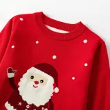 Toddler Girl Santa Claus Dots Sweater