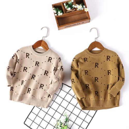 Toddler Kids Letter Alphabet R Design Wool Pullover Sweater