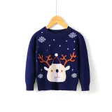 Toddler Kids Girl Deer Snowflake Knit Pullover Sweater