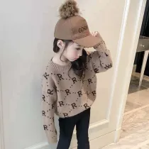 Toddler Kids Letter Alphabet R Design Wool Pullover Sweater