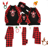 Christmas Family Matching Sleepwear Pajamas Santa Pentagram Slogan Tops And Plaids Pants