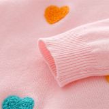 Toddler Girl Color Hearts Knit Pullover Sweater