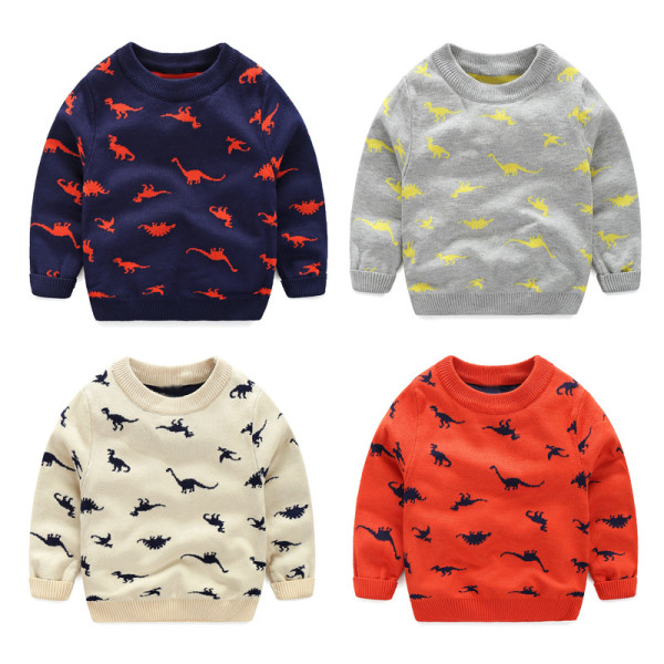 Toddler Kids Boy Dinosaurs Wool Pullover Sweater Warm Top