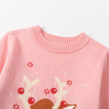 Toddler Girl Cute Christmas Deer Knit Pullover Sweater