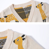 Toddler Kids Girl Deer Knit Cardigan Sweater