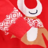 Toddler Girl Cartoon Christmas Deer Knit Pullover Sweater