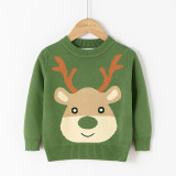 Toddler Kids Christmas Cute Deer Wool Pullover Sweater For Boys and Girls