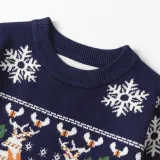 Toddler Girl Prints Christmas Tree Elk Snow Knit Pullover Sweater