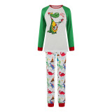 Christmas Family Matching Sleepwear Pajamas Guitar Dinosaur Hohoho Slogan Tops And Printing Pants