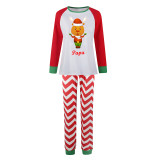 Christmas Family Matching Sleepwear Pajamas Cute Christmas Deer Slogan Tops And Sawtooth Pants