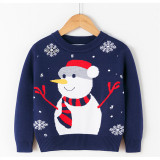 Toddler Kids Girl Christmas Snowman Snowflake Knit Pullover Sweater