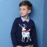 Toddler Kids Christmas Deer Wool Pullover Sweater For Boys and Girls