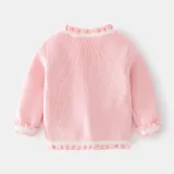 Toddler Girl Embroidery Cherries Knit Cardigan Sweater