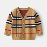 Toddler Boys Knit V Neck Cardigan Stripe Sweater