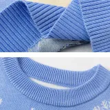 Toddler Kids Girl Deer Snowflake Knit Pullover Sweater