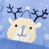 Toddler Kids Girl Deer Snowflake Knit Pullover Sweater