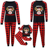 Christmas Family Matching Sleepwear Pajamas 2021 Slogan Mask Deer Tops And Plaids Pants