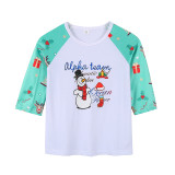 Christmas Family Matching Sleepwear Pajamas Snowman Alpha Team Slogan Tops And Pattern Printing Pants