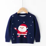 Toddler Girl Santa Claus Dots Sweater