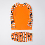 Halloween Family Matching Sleepwear Pajamas Grimace Pumpkin Printing Stripes Sets