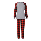 Christmas Family Matching Sleepwear Pajamas Santa Christmas Decoration Pattern Tops And Plaids Pants