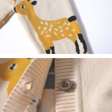 Toddler Kids Girl Deer Knit Cardigan Sweater