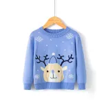 Toddler Kids Girl Deer Snowflake Knit Pullover Sweater