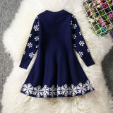 Toddler Kids Girl Christmas Deer Snowflake Cotton Sweater A-line Dress