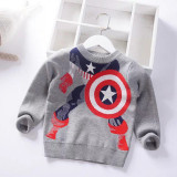 Toddler Boys Captain America Knit Pullover Sweater