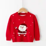 Toddler Girl Santa Claus Dots Sweater