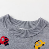 Toddler Boys Prints Colorful Cars Knit Pullover Sweater