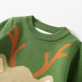 Toddler Kids Christmas Cute Deer Wool Pullover Sweater For Boys and Girls