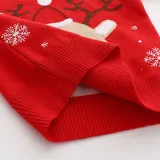 Toddler Girl Snow Deer Vest V Neck Sweater