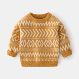Toddler Boys Prints Stripe Knit Pullover Sweater