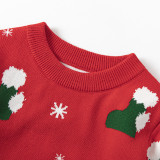 Toddler Girl Christmas Socks Snowflakes Knit Pullover Sweater