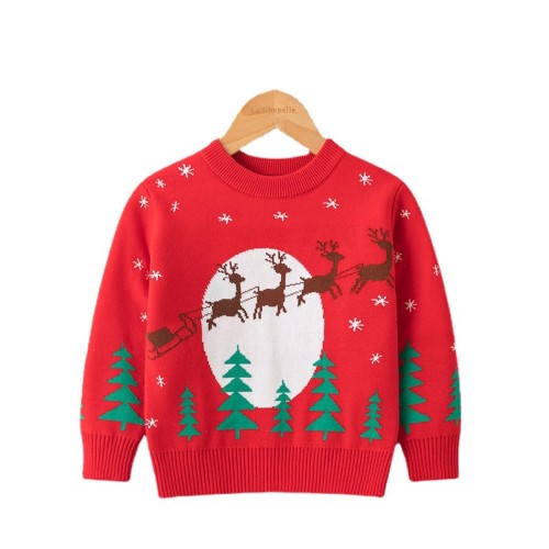 Toddler Girl Christmas Elk Tree Sweater