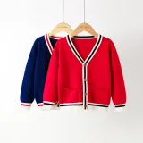 Toddler Girl Knit V Neck Cardigan Sweater
