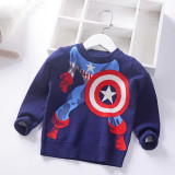 Toddler Boys Captain America Knit Pullover Sweater