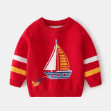 Toddler Boys Prints Sailing Crab Knit Pullover Sweater