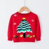 Toddler Girl Snowflake Christmas Tree Gift Sweater