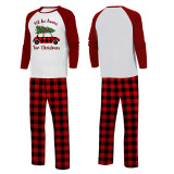 Christmas Family Matching Sleepwear Pajamas I'll Be Home Slogan Car And Trees Tops And Plaids Pants