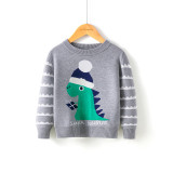 Toddler Kids Cute Christmas Santa Dinosaur Wool Pullover Sweater For Boys and Girls