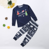 Christmas Family Matching Sleepwear Pajamas Sets Merry Christmas Santa Top and Snowflake Bear Pants