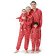 Christmas Family Matching Red Pajamas Gift Pattern Jumpsuit Hooded Pajamas