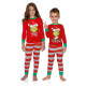 Toddler Kids Boys and Girls Christmas Pajamas Red Monster Top and Red Stripes Pants Sets