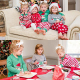 Plus Size Christmas Family Matching Pajamas Sets Green Stop Elfing Around Top and Red Stripes Pants