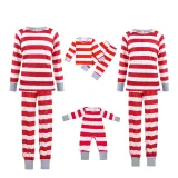 Christmas Family Matching Pajamas Sleepwear Sets Christmas Red Stripes Top and Pants