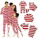 Christmas Family Matching Pajamas Sleepwear Sets Christmas Red Stripes Top and Pants